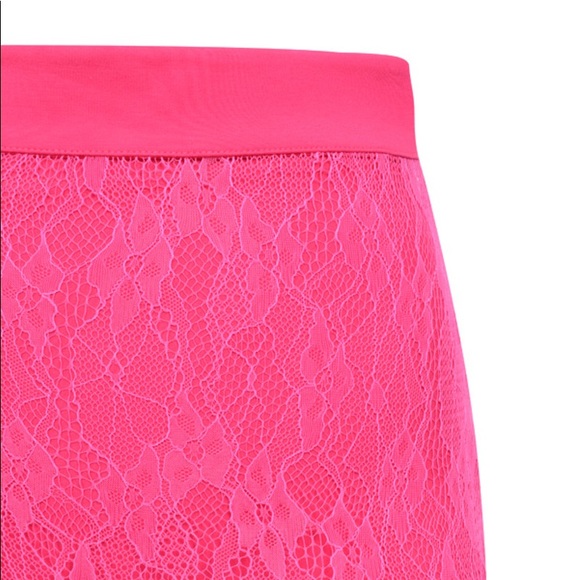Hot pink sheer lace midi skirt & short set XS - Picture 6 of 10